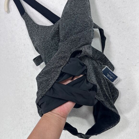 GabiFresh Swimsuit Women 16D/DD Metallic Silver Shimmer One Piece Sparkle Flirty - Picture 6 of 13